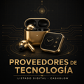 Portada negra y dorada del listado digital de proveedores de tecnología CashGlow